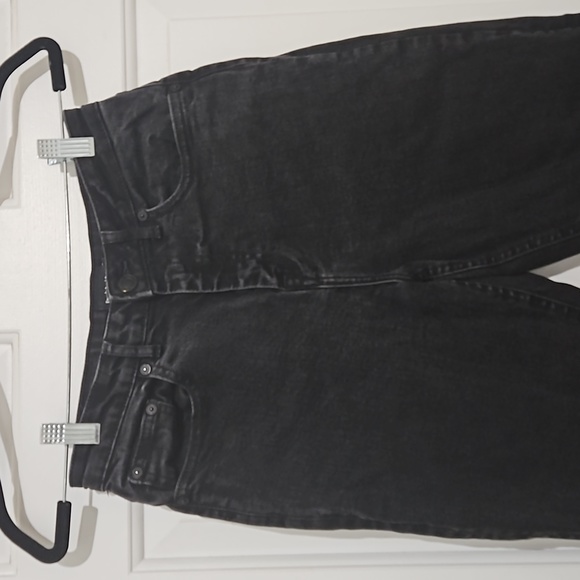 Frank and Oak The Stevie Tapered Fit High Rise Jean in Washed Black - Picture 3 of 10